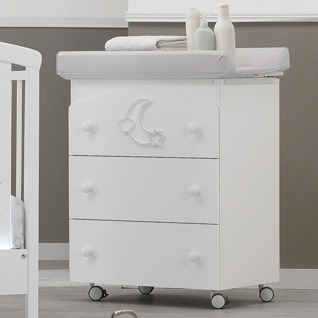 

Пеленатор с ванночкой Erbesi Moon Bianco