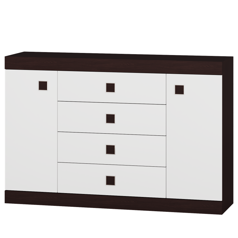 

Большой комод на 4 ящика Эверест Соната-8 венге/белый