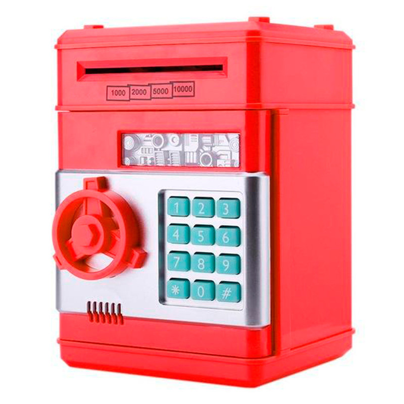 

Детский сейф копилка для денег Funny toys С кодовым замком и купюроприемником Красый