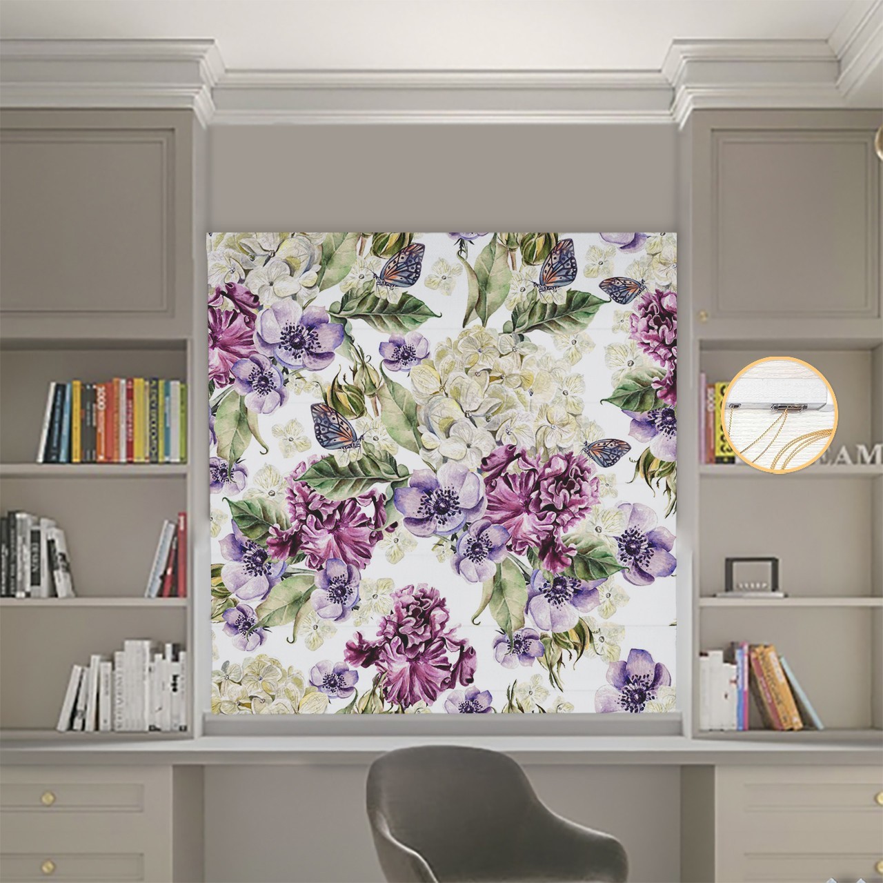 

Римские шторы DECOLIV Фотопечать Цветы 02-039 Блэкаут 60*170 см