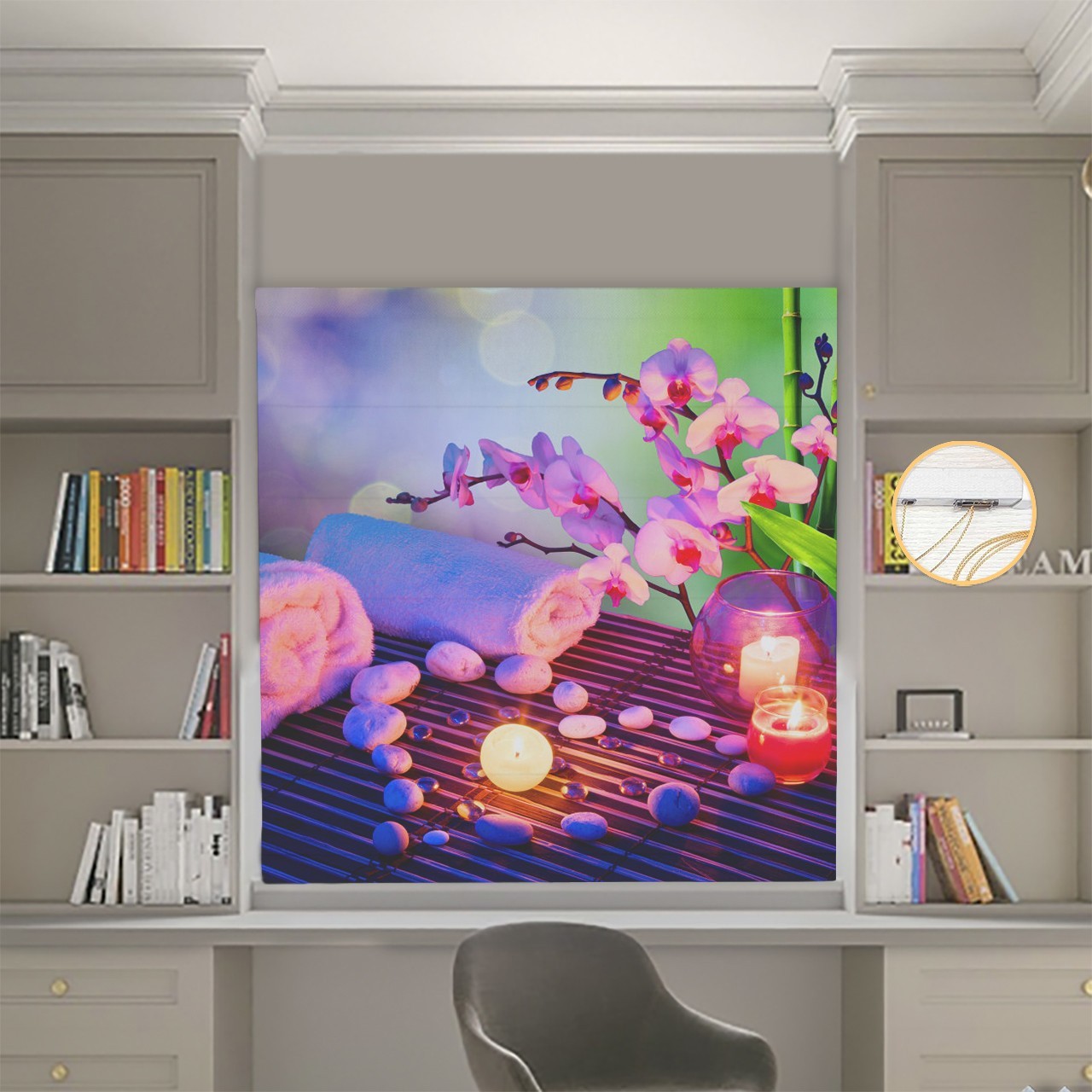 

Римские шторы DECOLIV Фотопечать Цветы 00-182 Блэкаут 120*170 см