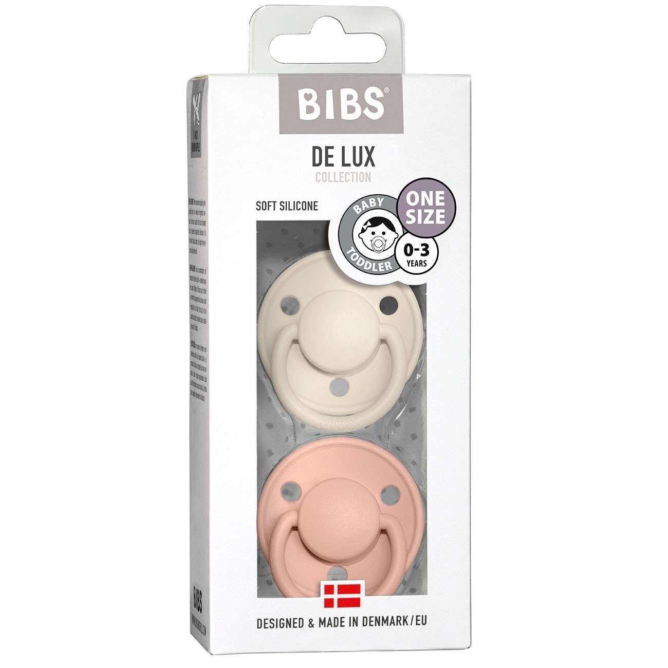 

Пустышка BIBS De Lux Silicone Blush + Ivory 0-36 мес. 2 шт.