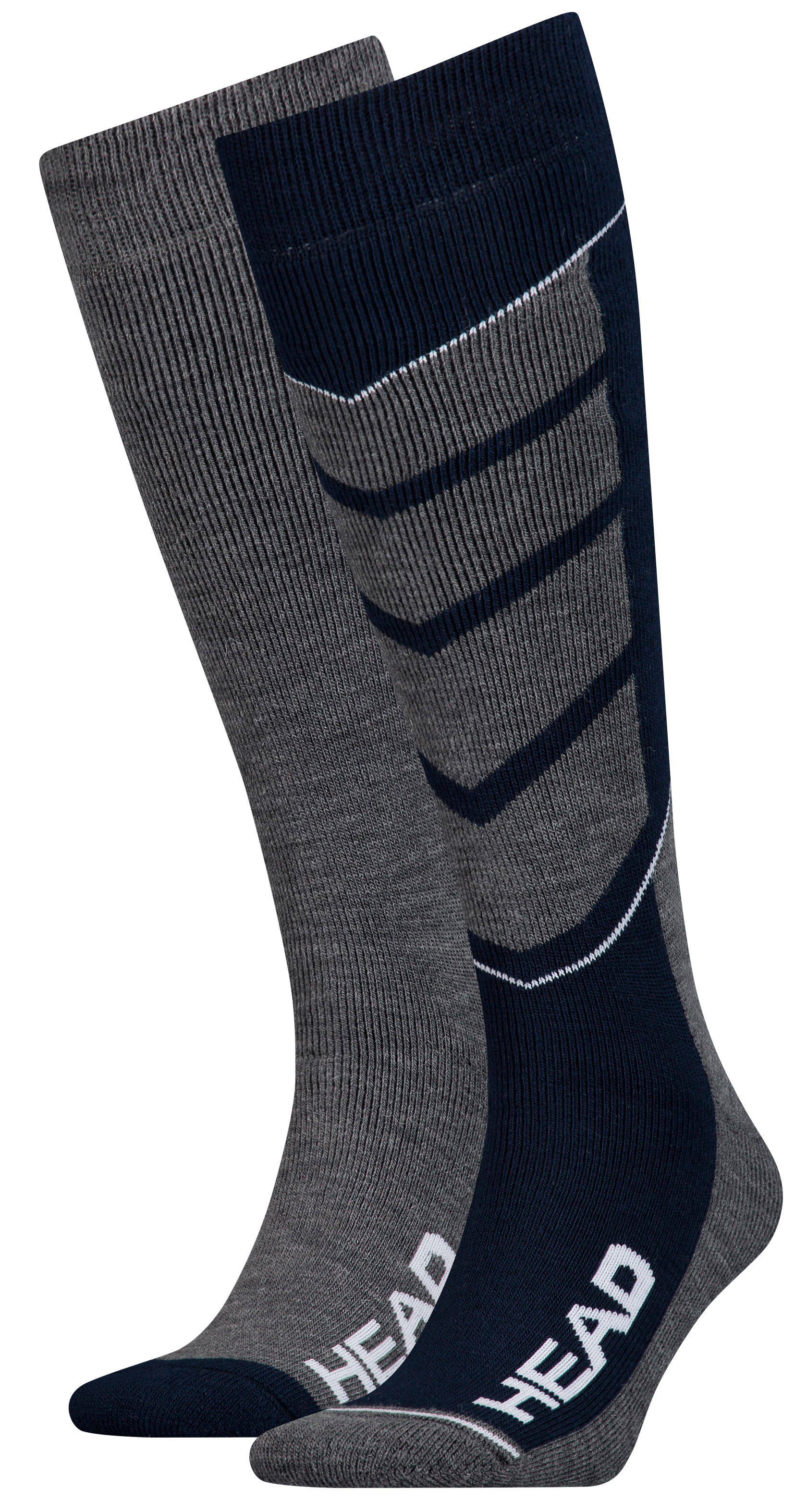 

Набор горнолыжных носков HEAD Unisex Ski V-Shape Kneehigh 2P 791004001-277 39-42 р 2 пары Серо-черный