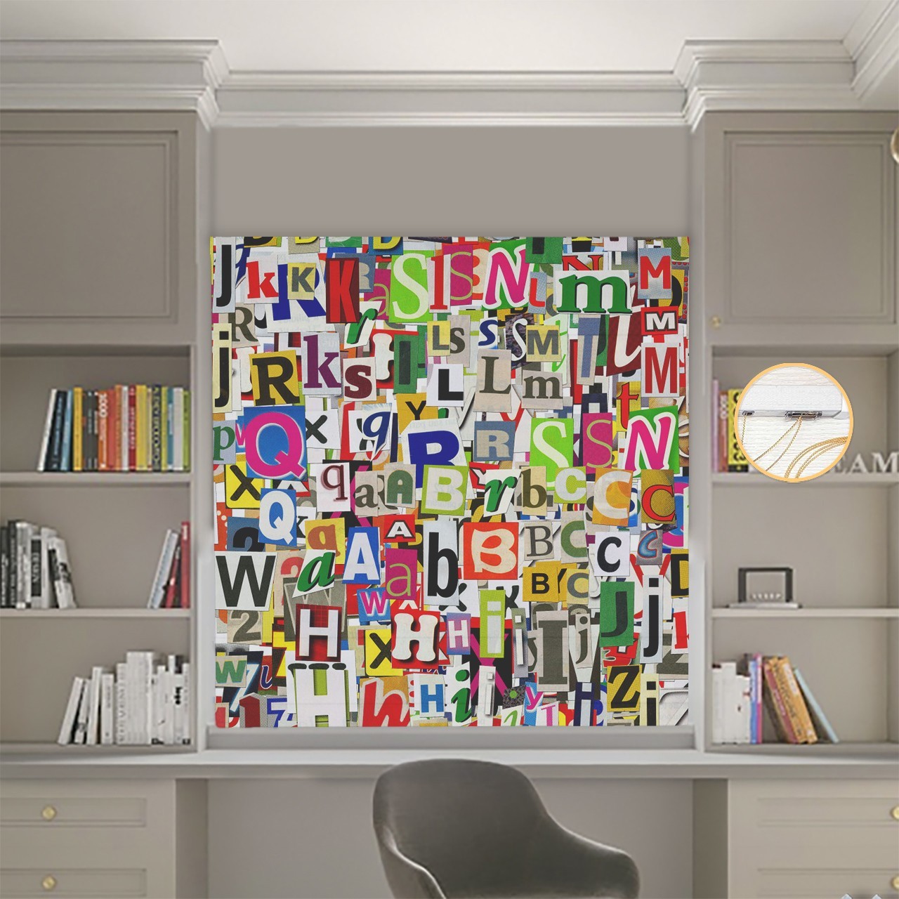 

Римские шторы DECOLIV Фотопечать Буквы 00-082 Блэкаут 80*170 см