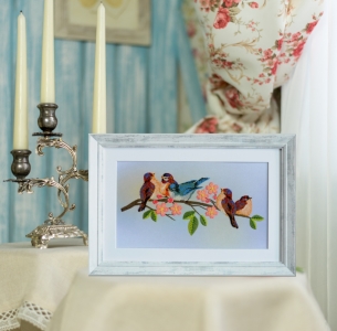 

Вышитая нитками картина (в раме) Olanta Вышитая нитками картина Весенняя пора ()