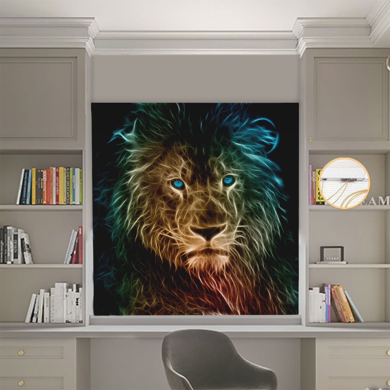 

Римские шторы DECOLIV Фотопечать Лев 12-055 Блэкаут 110*170 см