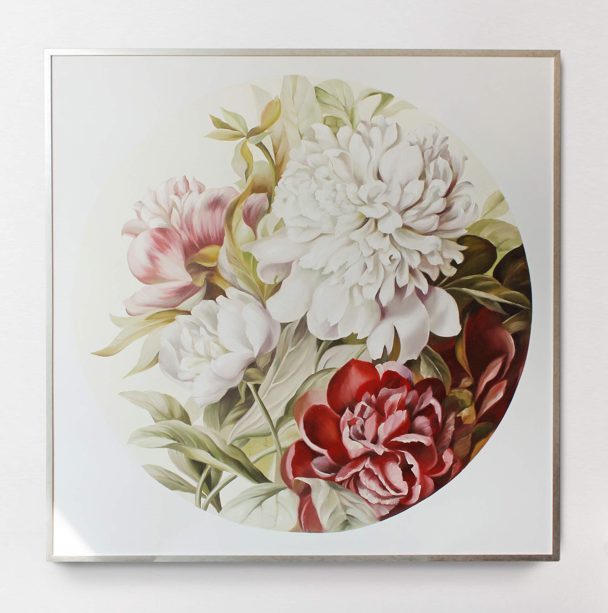 

Картина цветы пионы акриловыми красками на холсте Mati Retro peonies Ручной работы 70х70 см (AA-140 70-70)