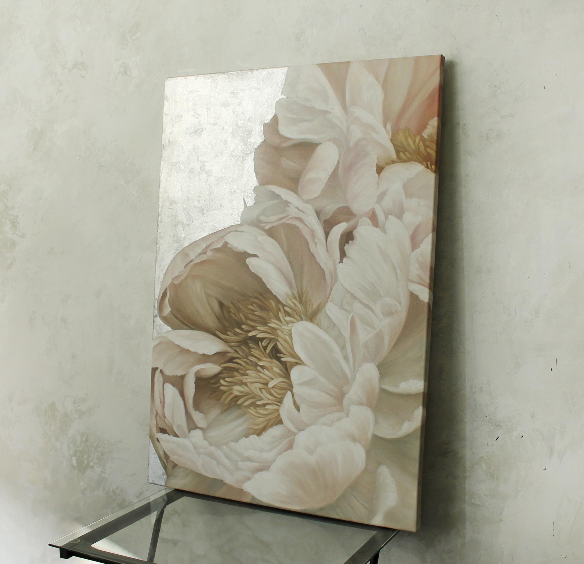 

Картина цветы масляными красками красками на холсте Mati Silk flowers Ручной работы 120х90 см (АO-346-P 120-90)
