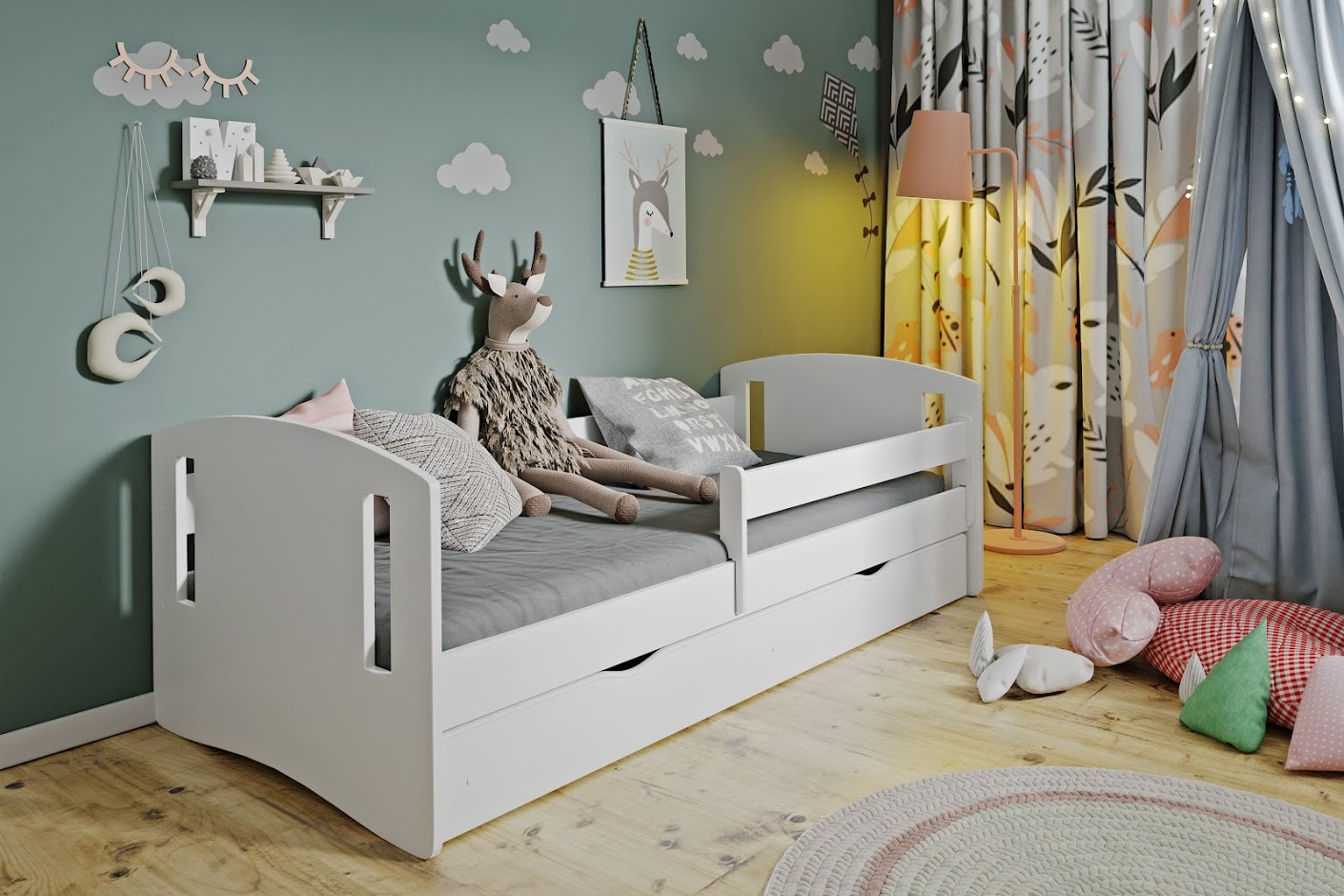 

Детская кровать Kocot Kids Classic 2 с ящиком 160х80 см Белая (5903282035607)