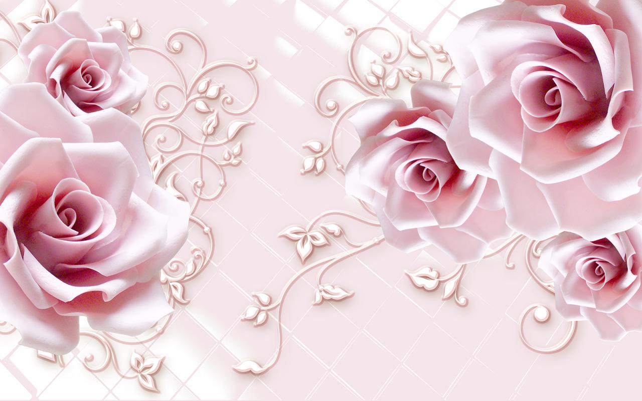 

Фотообои Walldeco Узор из бледно-розовых роз №36160 Бриз