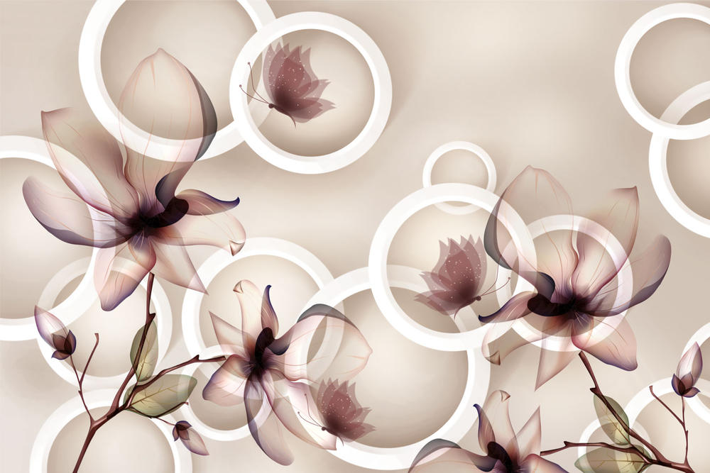 

Фотообои Walldeco Прозрачные цветы №30984 Жаккард