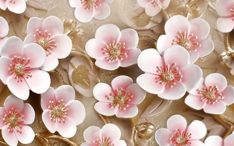 

Фотообои Walldeco 3d розовые цветы вишни №dec_3006 Базальт