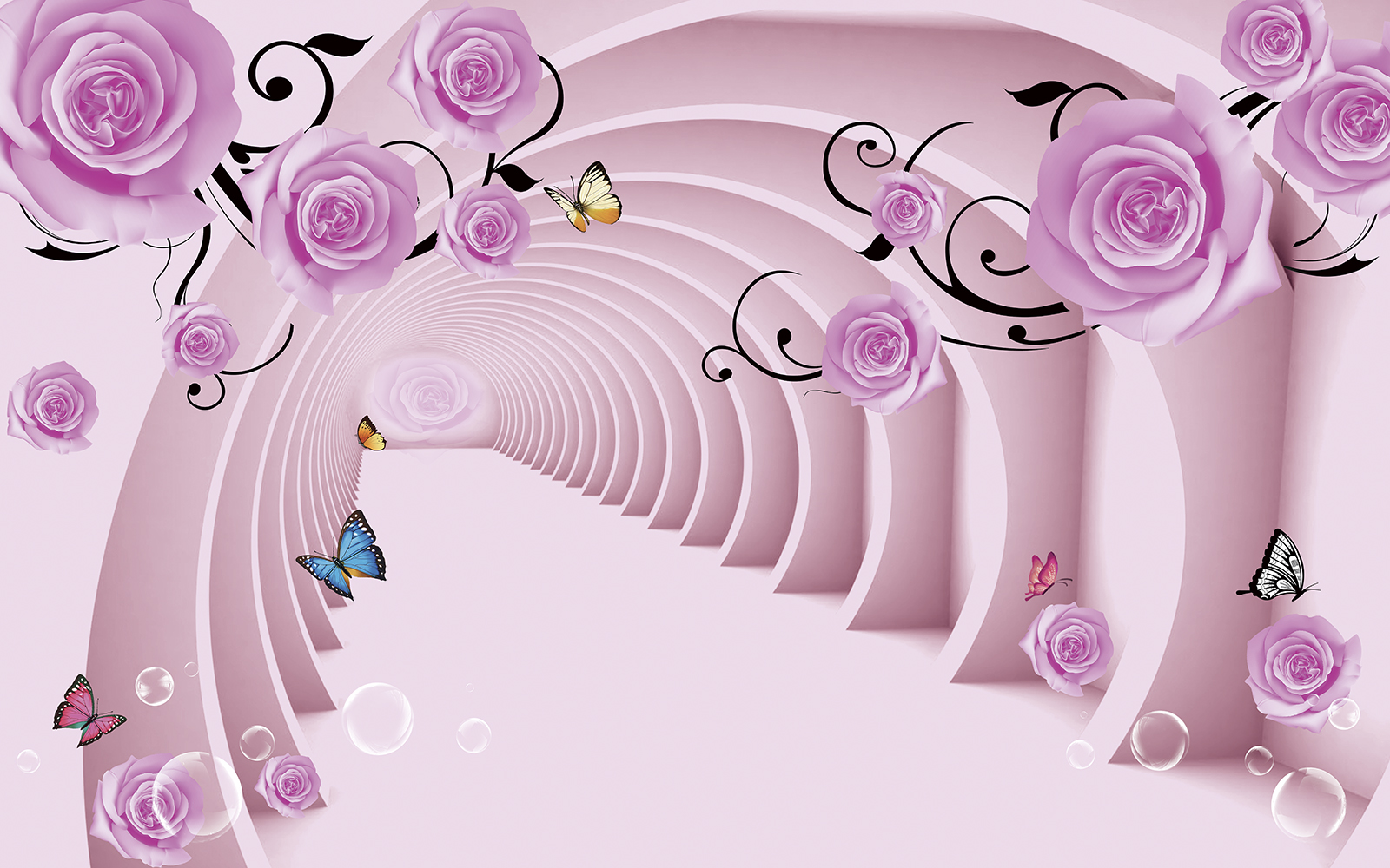 

Фотообои Walldeco Цветочный тоннель №36934 Жаккард
