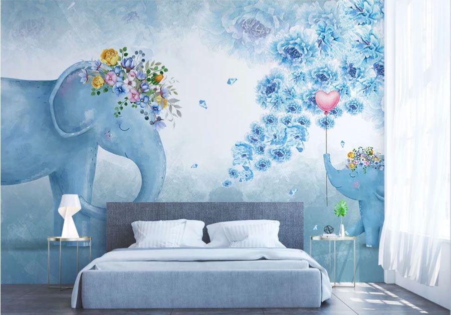 

Фотообои Walldeco Синий слоненок и слониха №dec-2056 Бриз