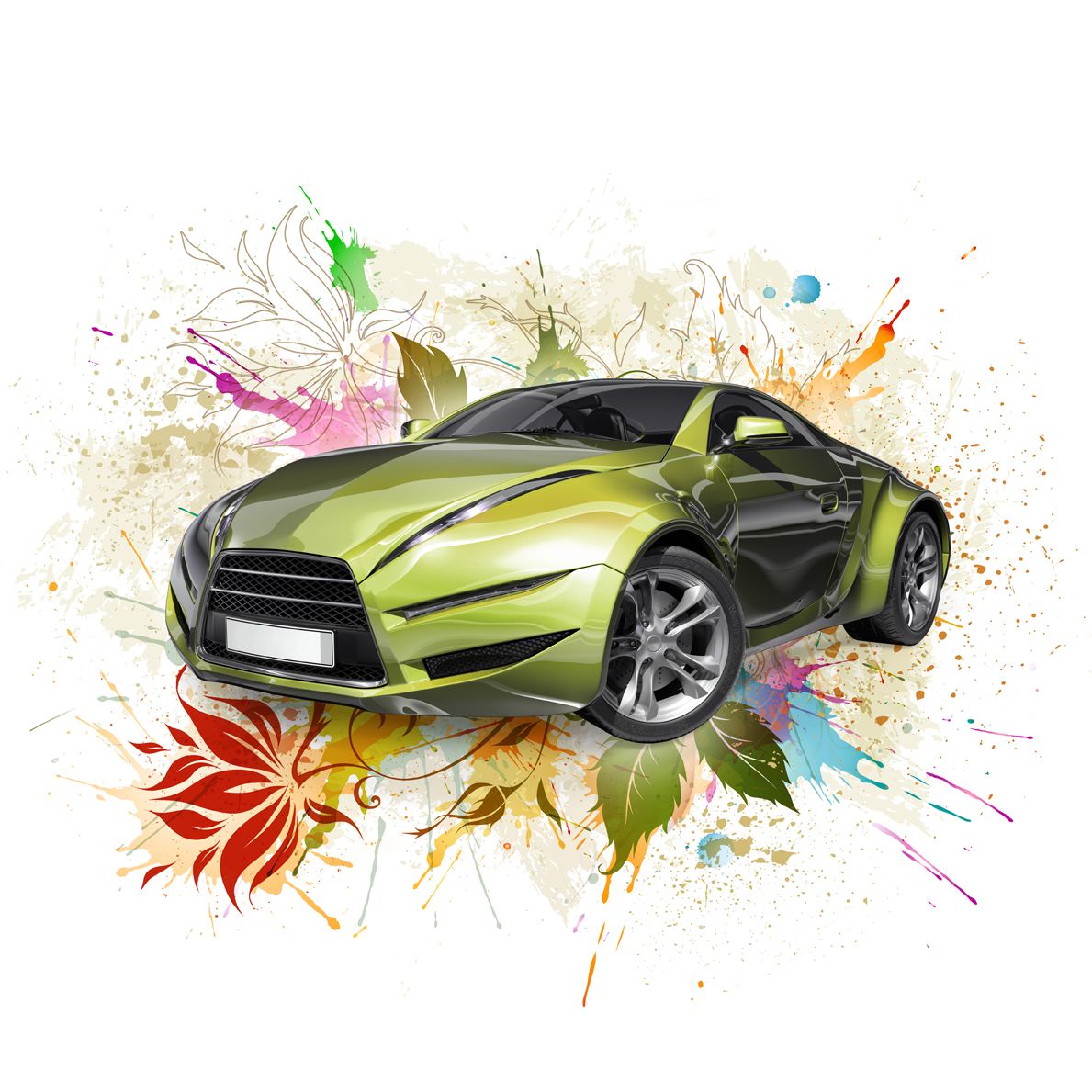 

Фотообои Walldeco Зеленый автомобиль №3277 Гладь