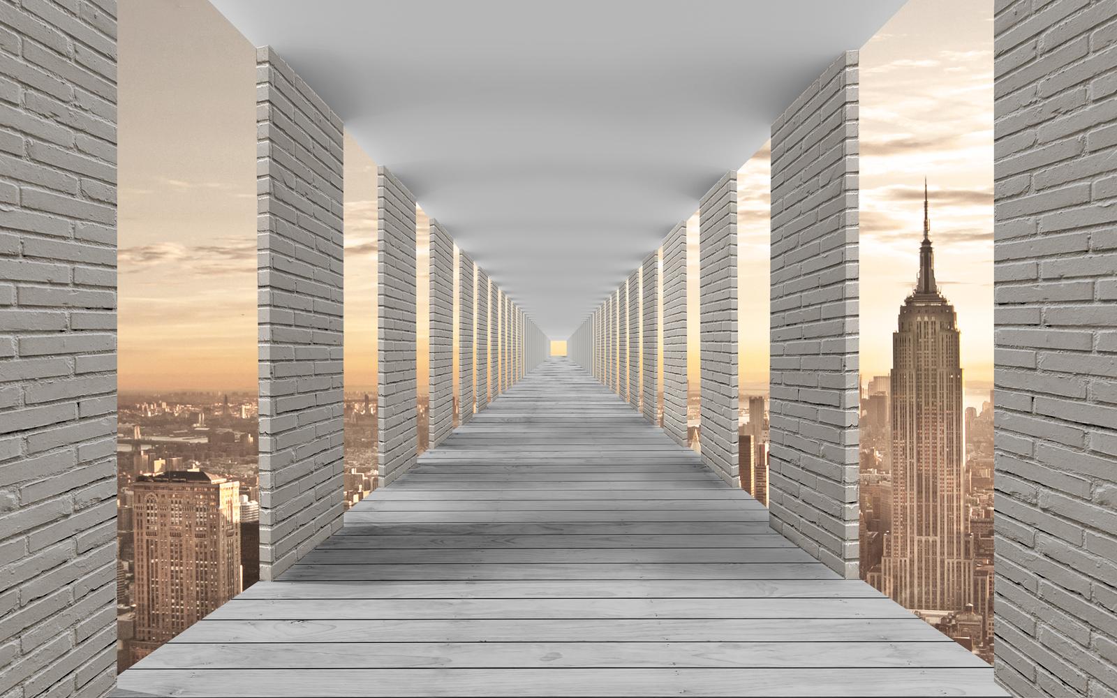 

Фотообои Walldeco Длинный коридор над городом №36090 Мелкий песок с блестками