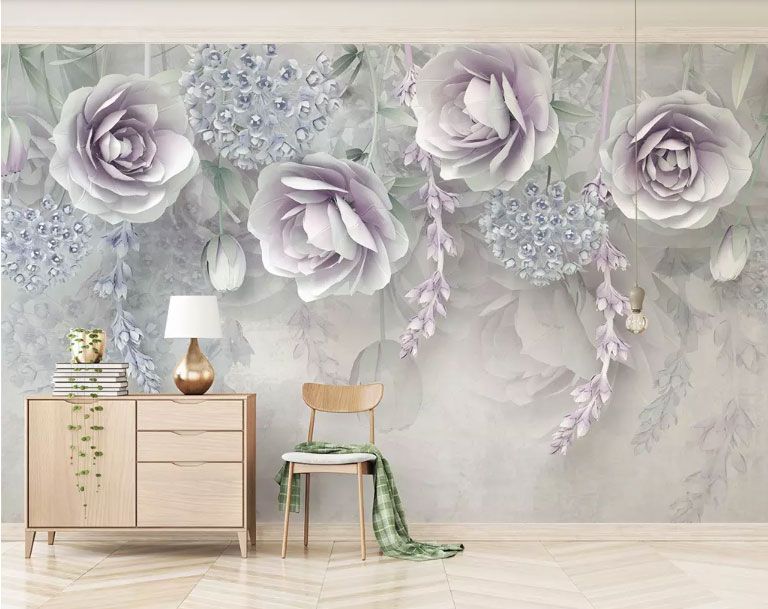 

Фотообои Walldeco Фиолетовые полевые цветы №dec-1902 Базальт
