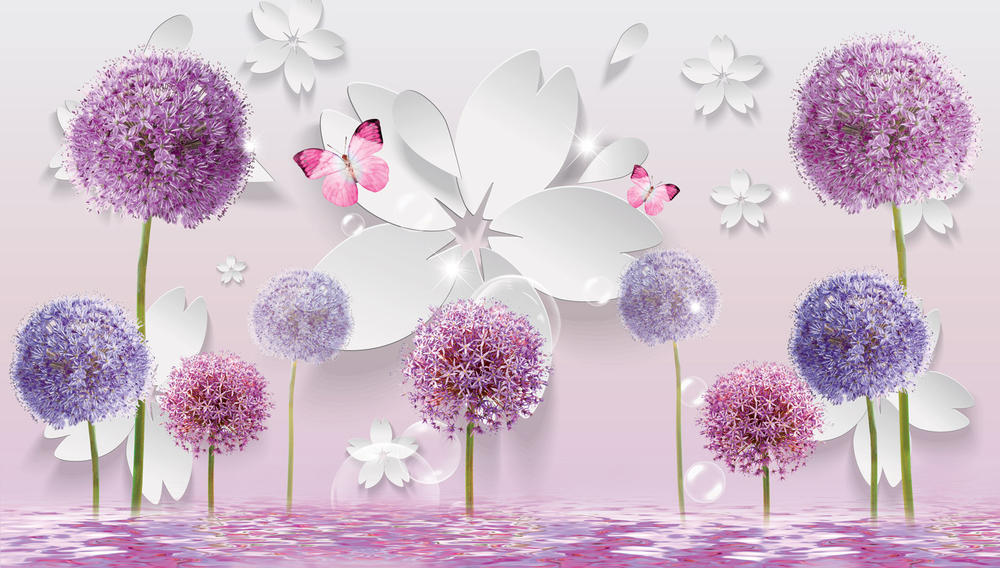 

Фотообои Walldeco 3D цветы №30600 Мелкий песок с блестками