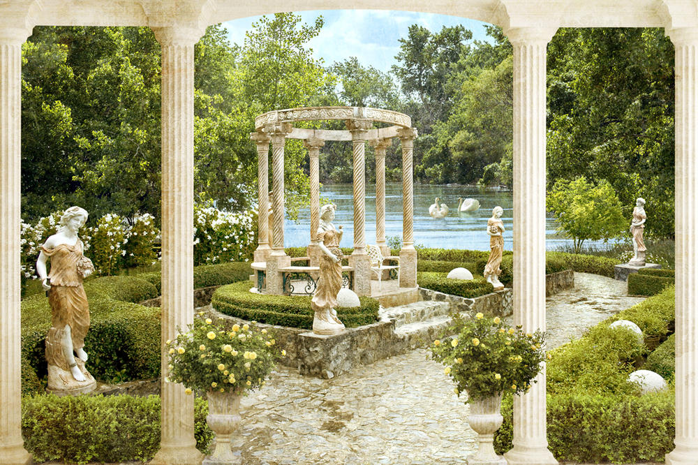 

Фотообои Walldeco Статуи в саду №bur-180 Лоск