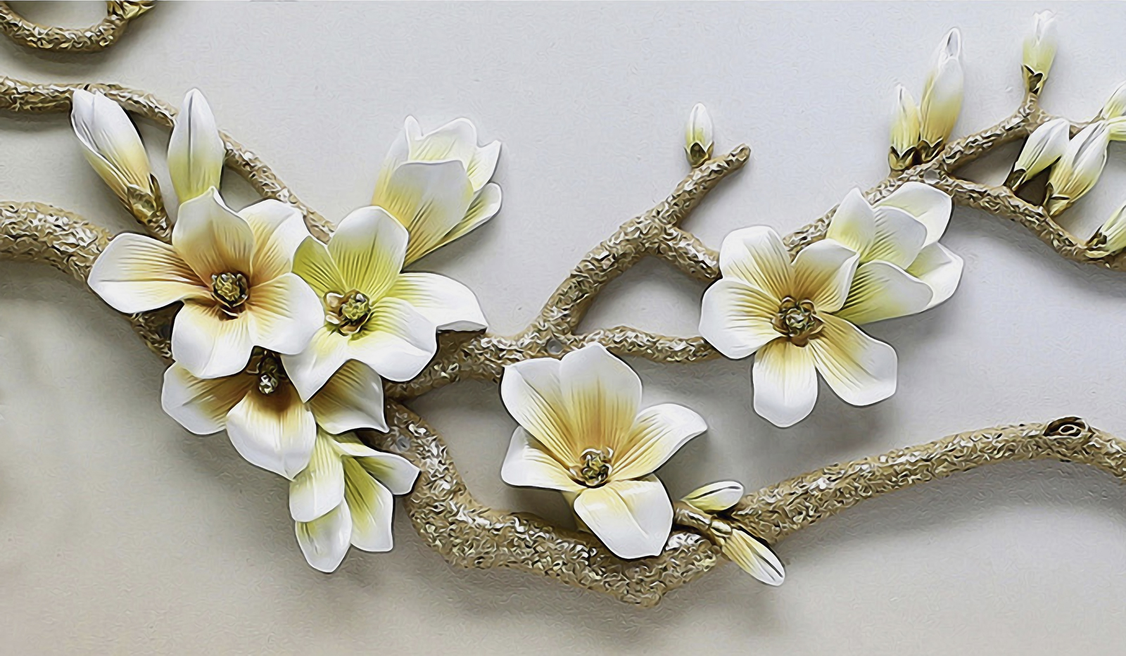 

Фотообои Walldeco 3d цветы на ветке дерева №39033 Жаккард