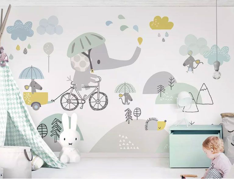 

Фотообои Walldeco Слоненок и мышки №dec-1375 Волокно