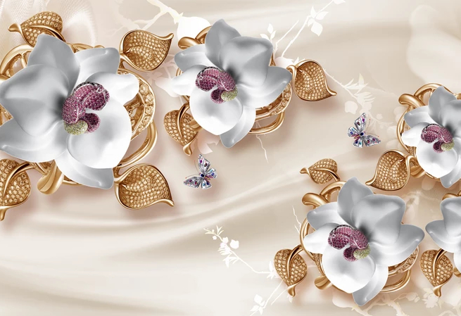 

Фотообои Walldeco Цветочное украшение №dec-170 Базальт