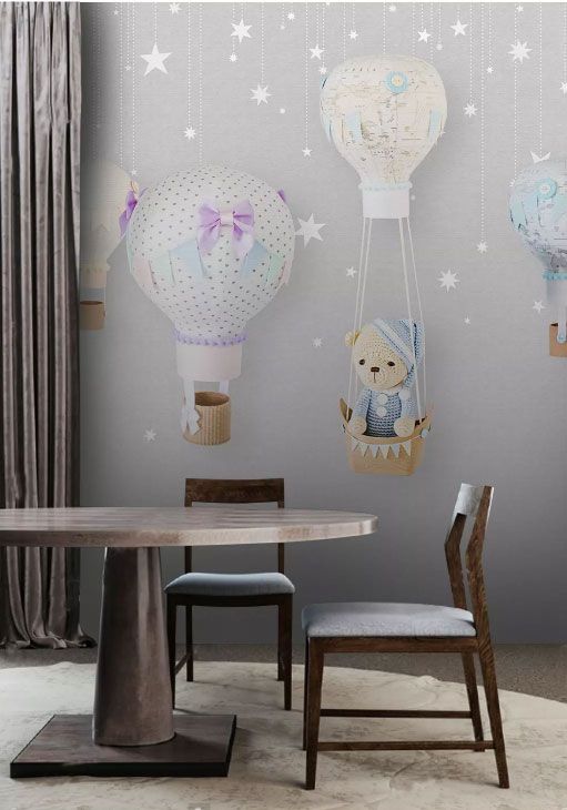 

Фотообои Walldeco Игрушечный мишка на воздушном шаре №dec-1364 Деко