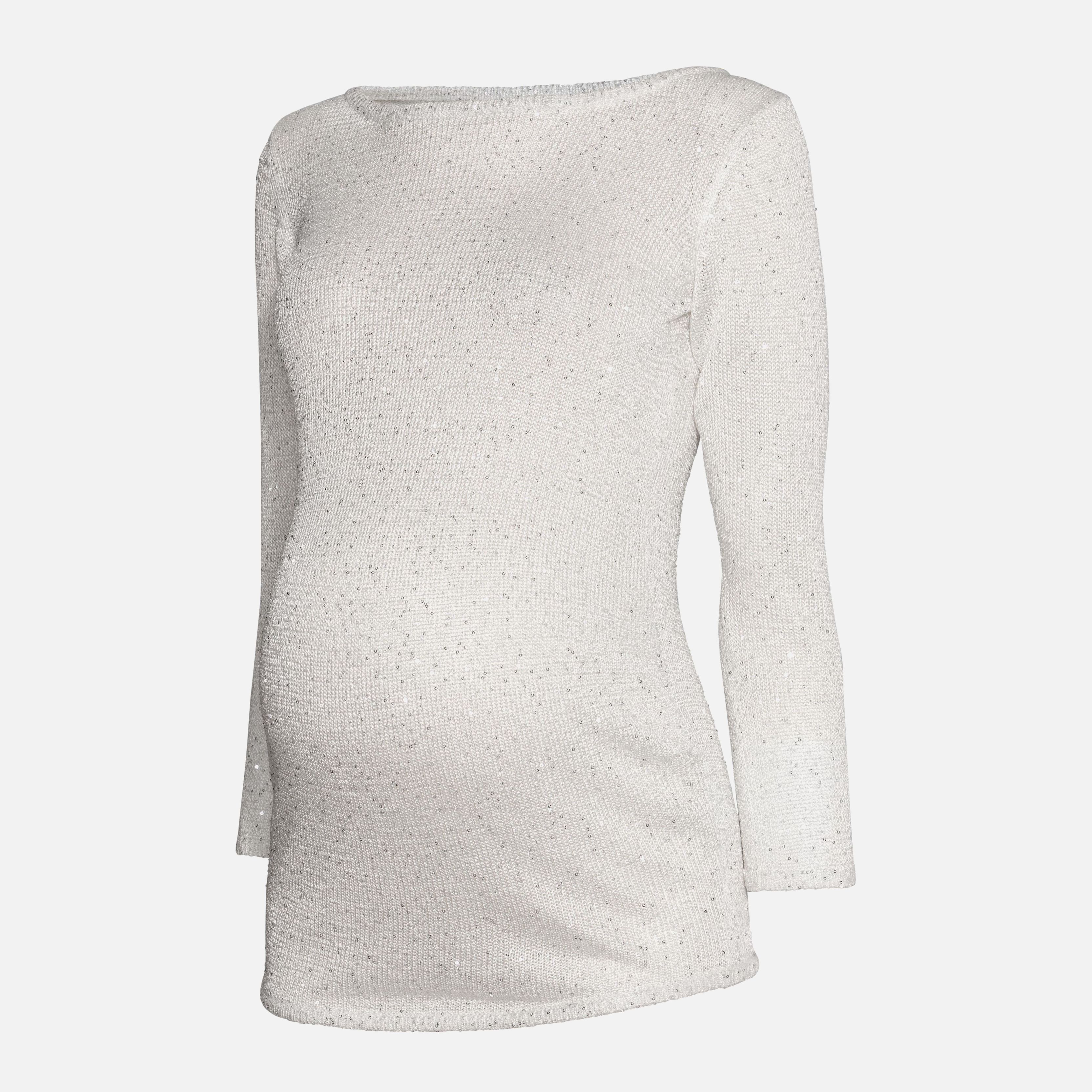

Джемпер для беременных H&M 5837337-ABHL L Белый с серебристым