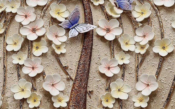 

Фотообои Walldeco Дерево с свисающими цветущими ветками №dec_3091 Гладь