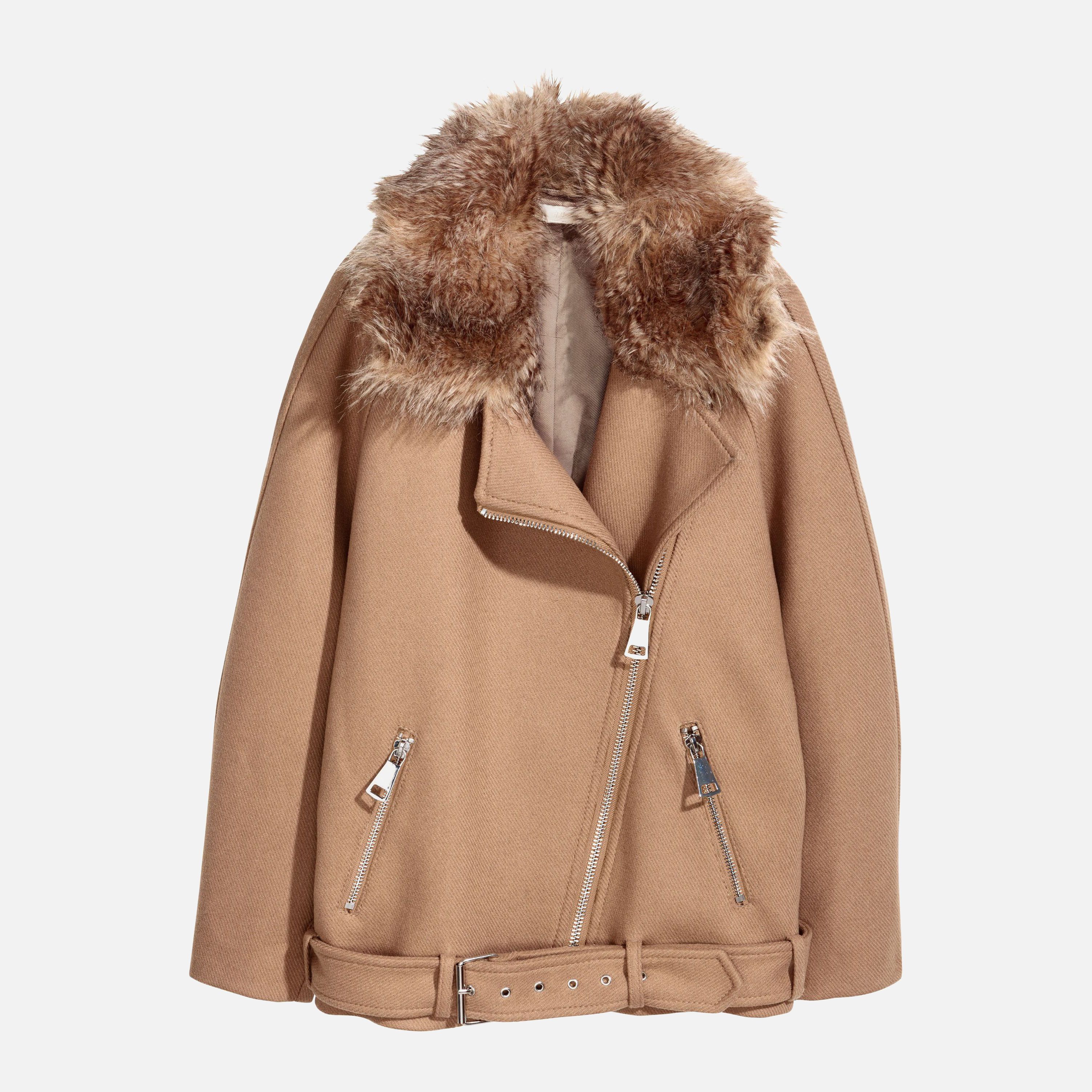 

Дубленка H&M 5894776-ACXI 34 Темно-бежевая