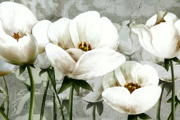 

Фотообои Walldeco Белые тюльпаны №dec-040 Базальт