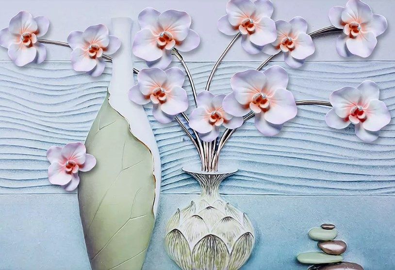

Фотообои Walldeco Две вазы и цветы №dec_3082 Бриз
