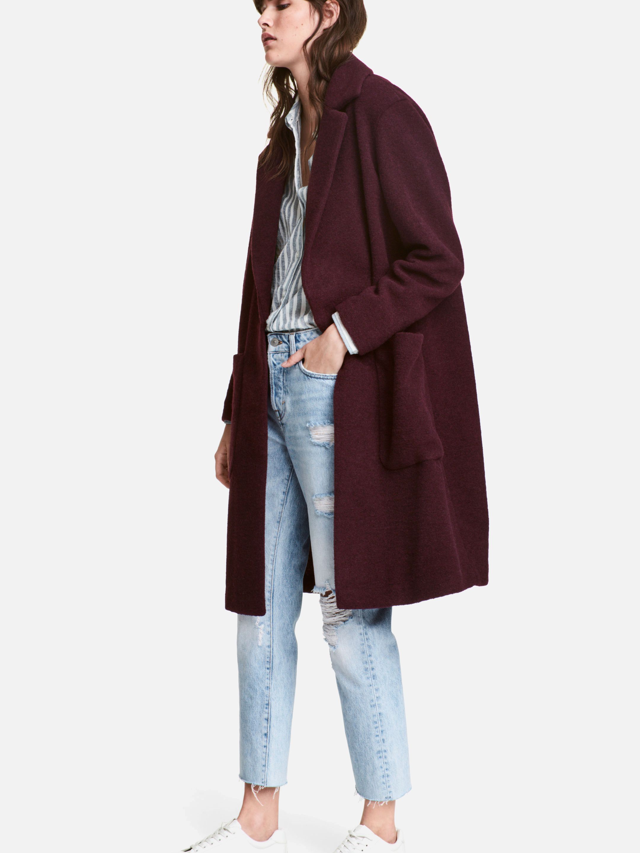 

Пальто H&M 5054246-ACUK 32 Бордовое