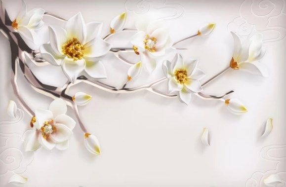 

Фотообои Walldeco Ветка дерева с белыми цветами №dec_3068 Бриз