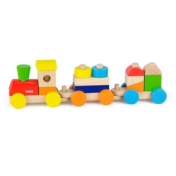 

Деревянный поезд Viga Toys Цветные кубики (KID_51610) 45 x 9 x 19 см