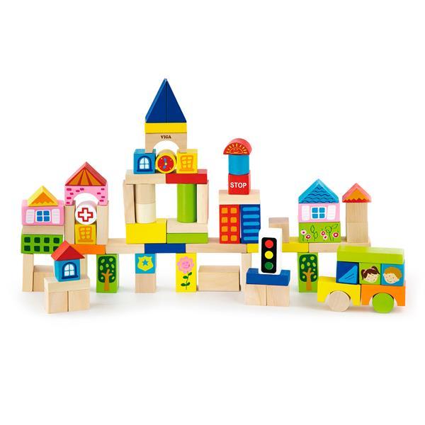 

Деревянные кубики Viga Toys Город, 75 шт., 3 см (KID_50287) 22 x 20 x 22 см