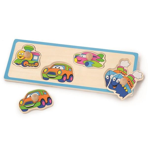 

Деревянная рамка-вкладыш Viga Toys Веселый транспорт (KID_50112) 30 x 14 x 3 см