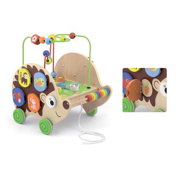 

Деревянная каталка Viga Toys Ежик с бизибордом (KID_50012) 34 x 28 x 31 см