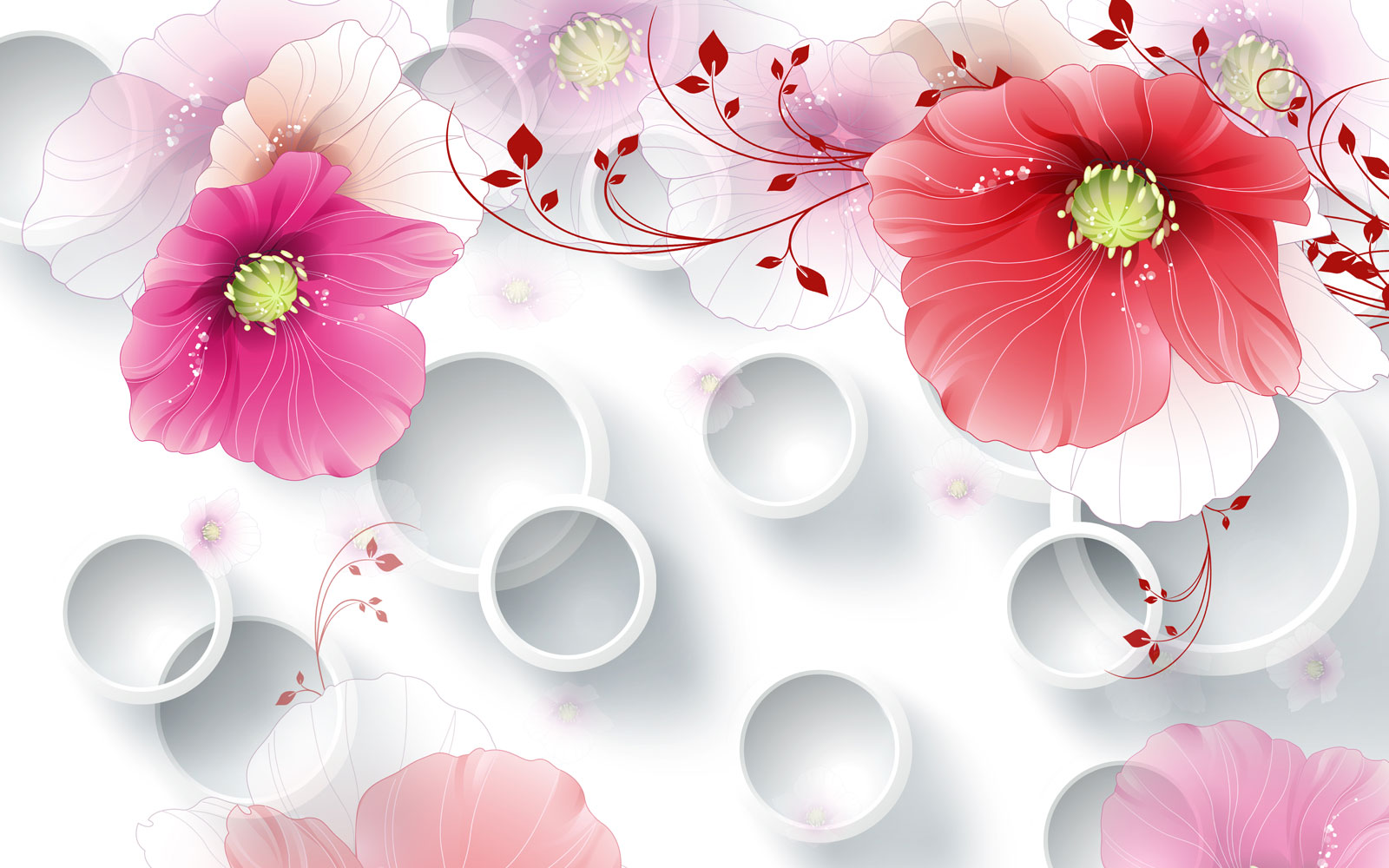 

Фотообои Walldeco Цветы и узор из листьев №40455 Волокно
