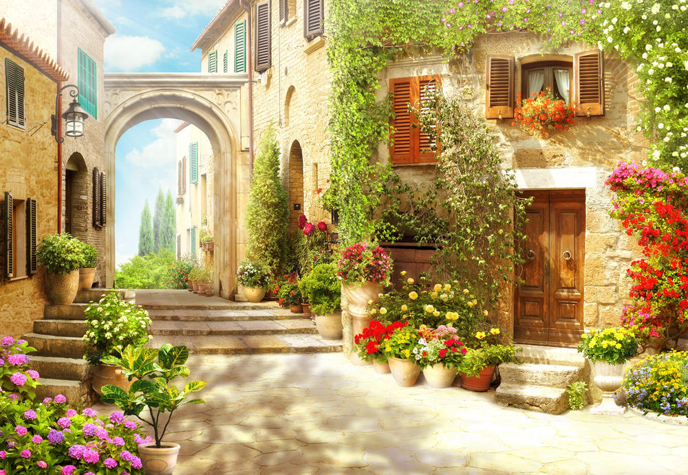 

Фотообои Walldeco Улица в цветах №32010 Деко