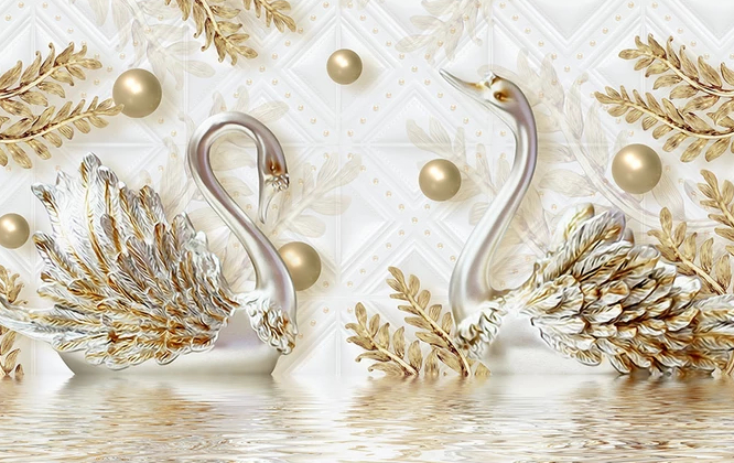 

Фотообои Walldeco Металлические лебеди №dec-137 Гладь