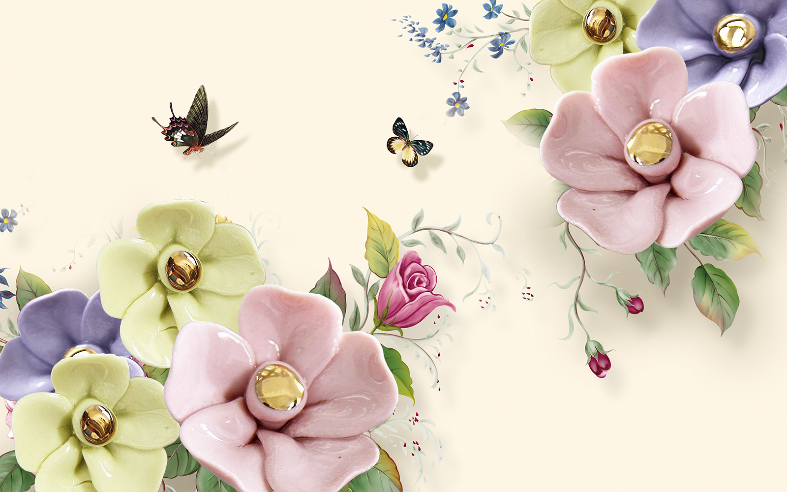 

Фотообои Walldeco Фарфоровые цветы №35457 Лоск