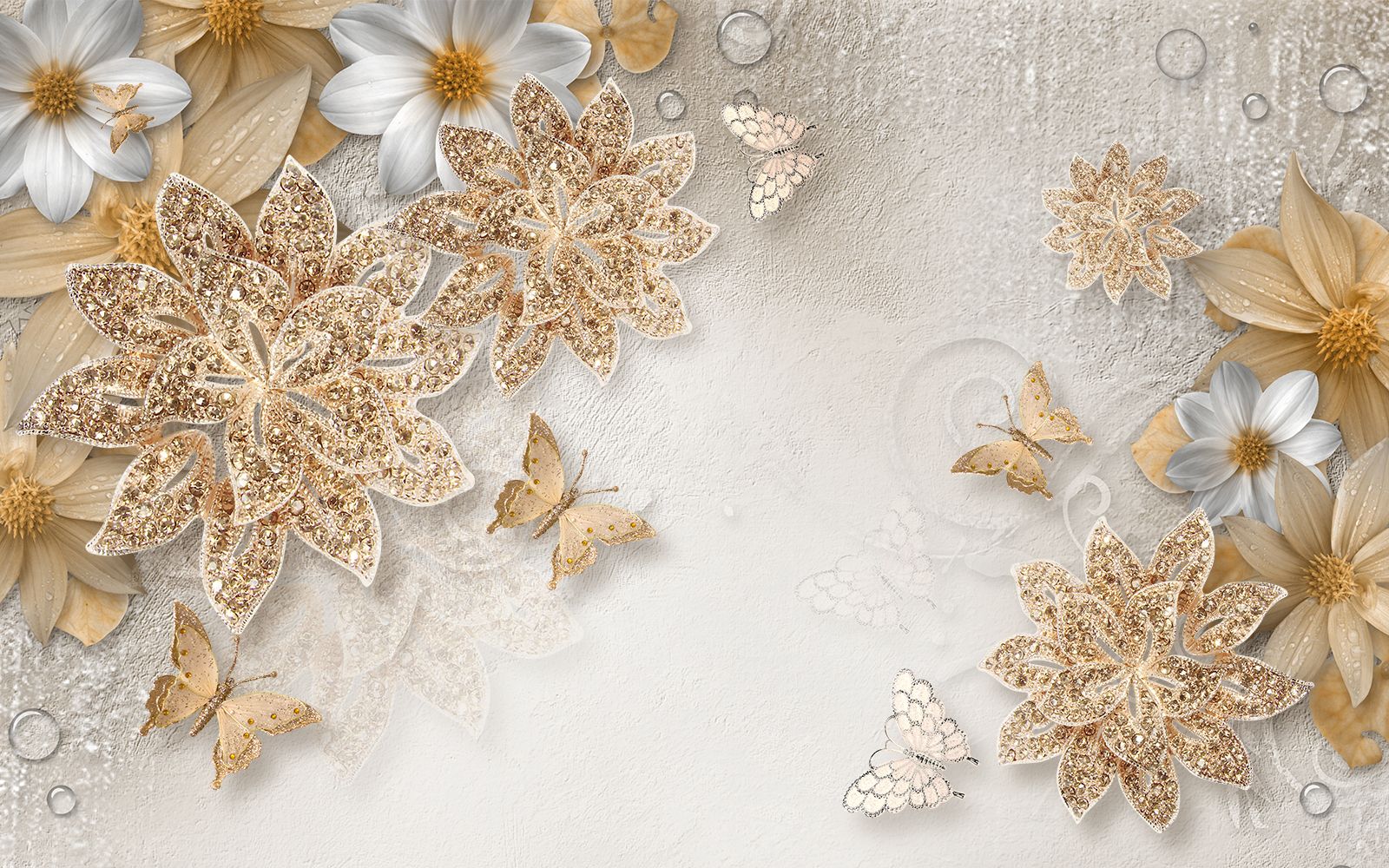 

Фотообои Walldeco Цветы из камней №33513 Фреска