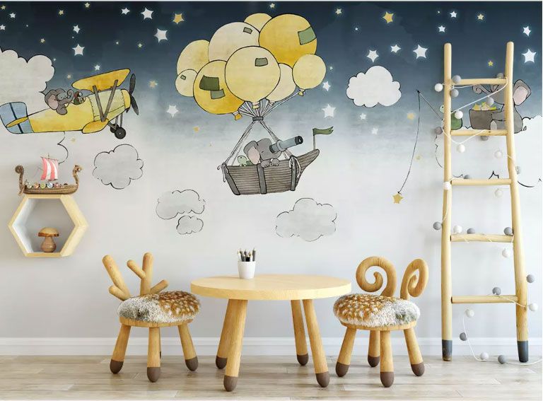 

Фотообои Walldeco Слоны в небе №dec-1366 Волокно