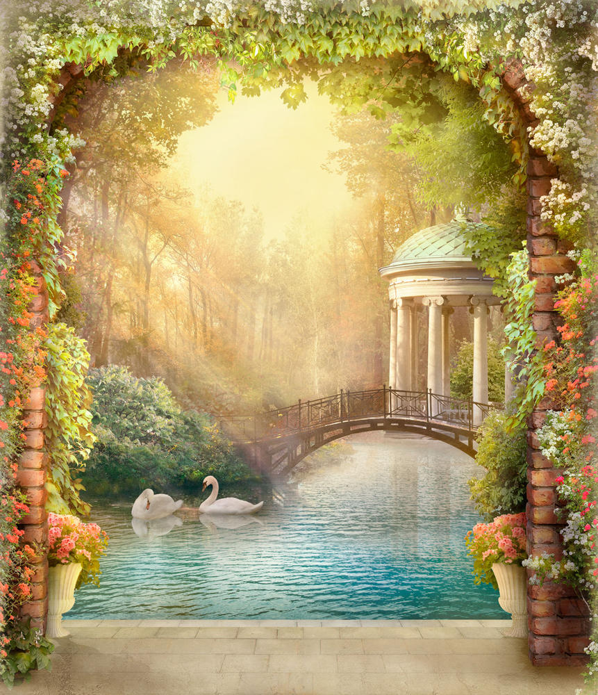 

Фотообои Walldeco Лебеди на пруду №30710 Гладь