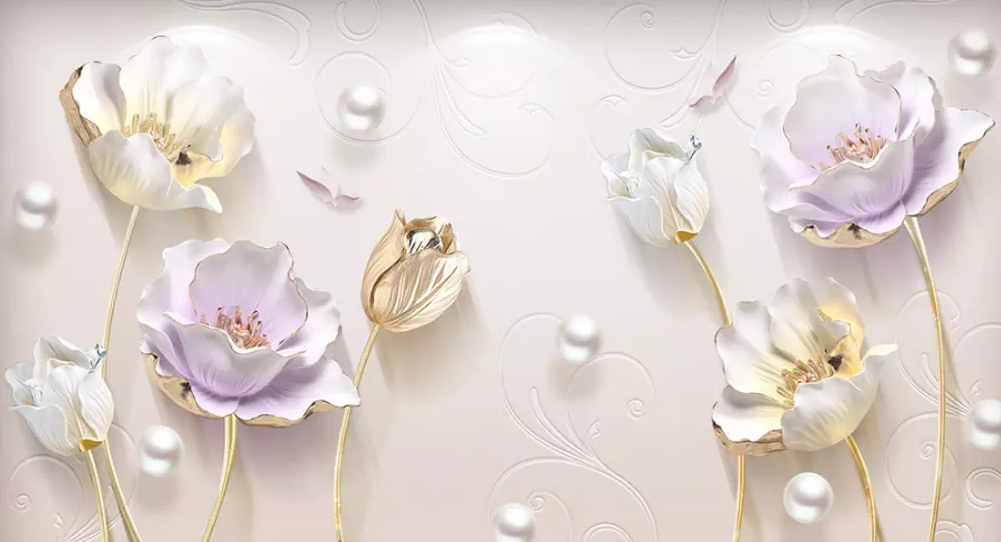

Фотообои Walldeco Абстракция: золотые тюльпаны №dec-274 Бриз