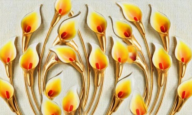 

Фотообои Walldeco Барельеф: золотые каллы №dec_3011 Волокно