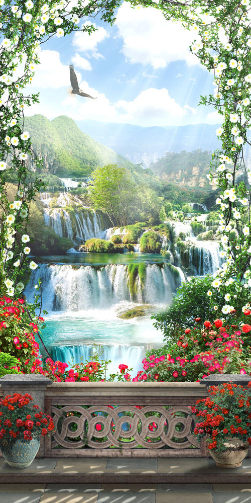 

Фотообои Walldeco Водопад в цветах №31887 Фреска