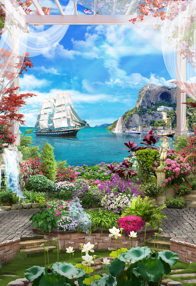 

Фотообои Walldeco Вид из сада на корабль №30311 Гладь