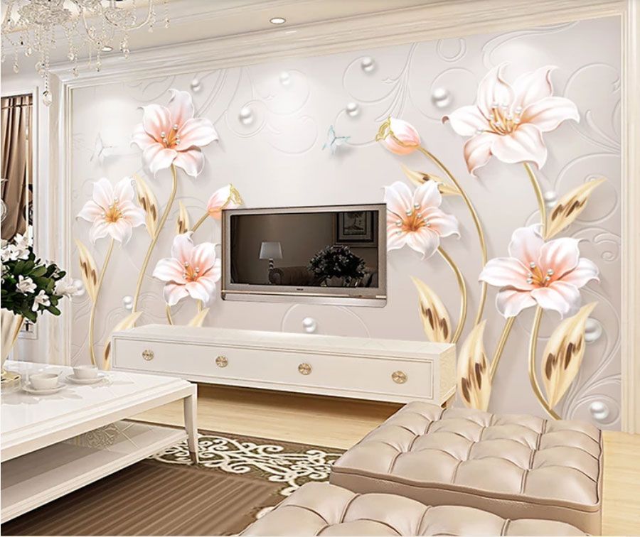 

Фотообои Walldeco Узор из мраморных тюльпанов №dec-2082 Деко